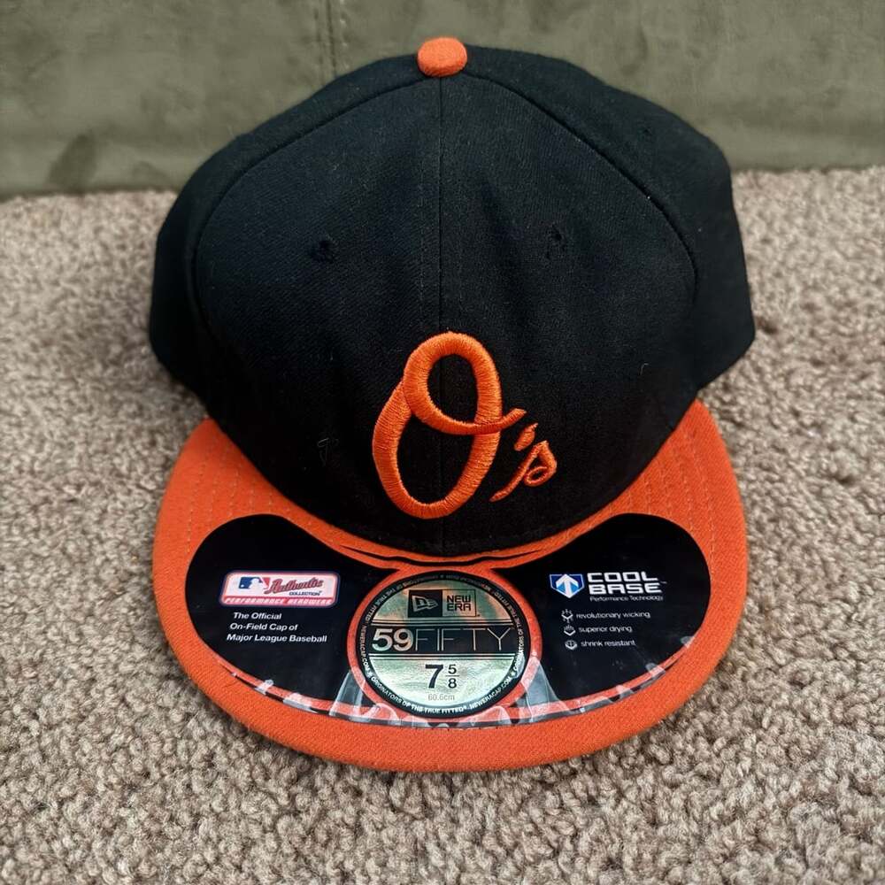 New Era Baltimore Orioles 59FIFTY Cool Base Fitted Hat Size 7 5/8